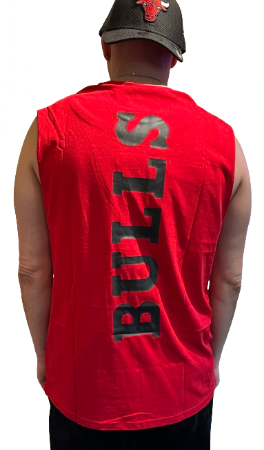 Chicago Bulls NBA Sleeveless T-Shirt Red OTC Official Team Color von New Era Backview