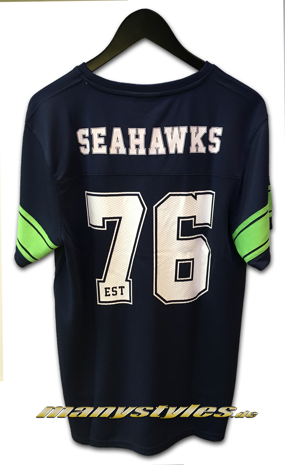 Seattle Seahawks NFL Team Jersey Navy Green OTC Team Color von New Era backview Rückseite