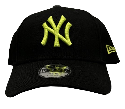 NY Yankees MLB Chyt Leadue 9FORTY Cap Yellow Curved Visor Adjustable Cap Black Cyberyellow von New Era