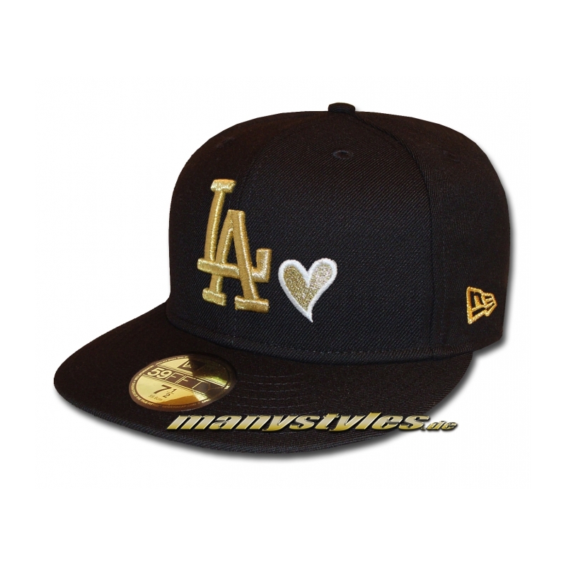 LA DODGERS New Era LA Love exclusive Cap Black Gold White 59FIFTY Fitted