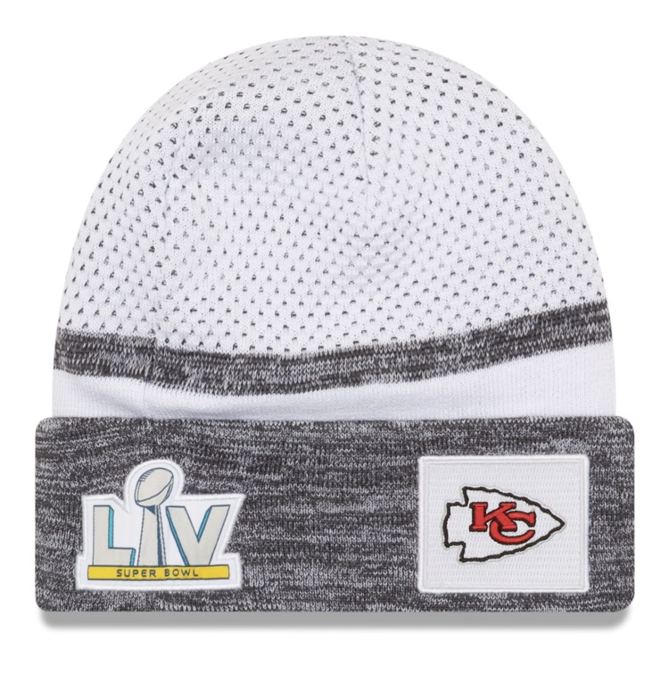 Kansas City Chiefs NFL Beenie Knit Superbowl Parade Patch LV Grey White von New Era Patch