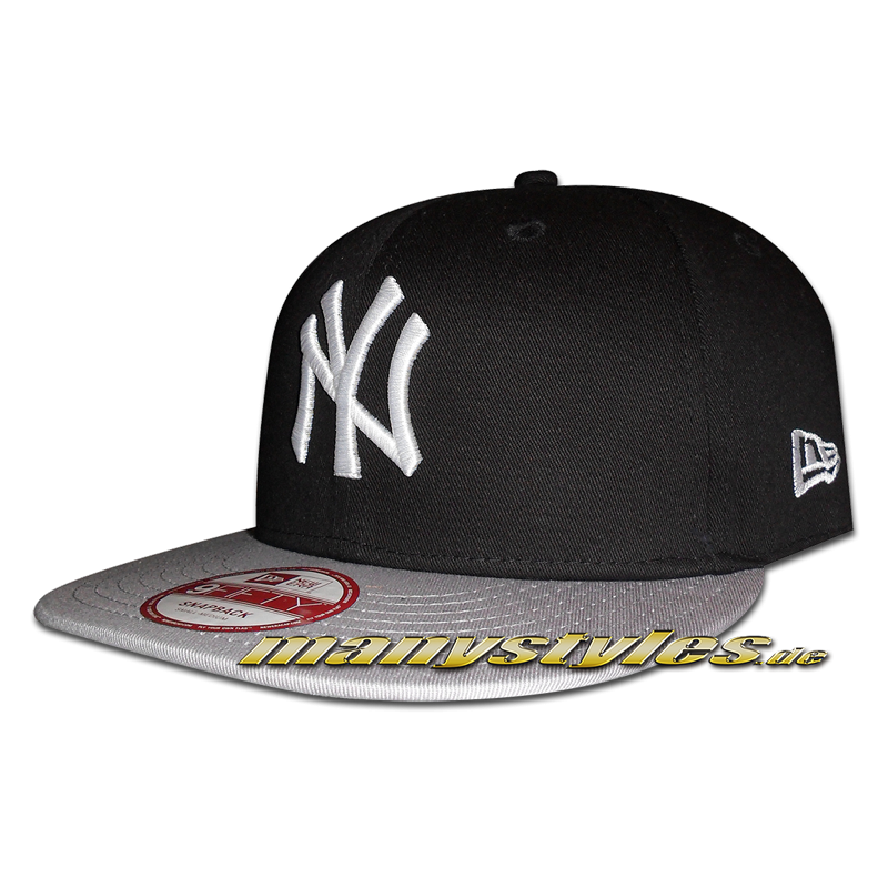 NY Yankees 9FIFTY MLB Cotton Block Black Grey White Snapback Cap