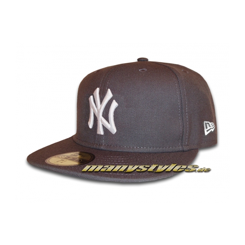 NY Yankees 59FIFTY MLB Basic Cap Graphite White