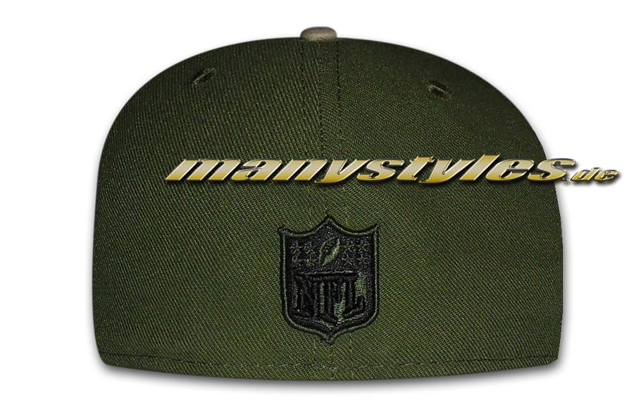 Dallas Cowboys NFL 59FIFTY Exclusive Cap Rifle Green Woodland Camouflage Black von New Era backview nflshieldlogo