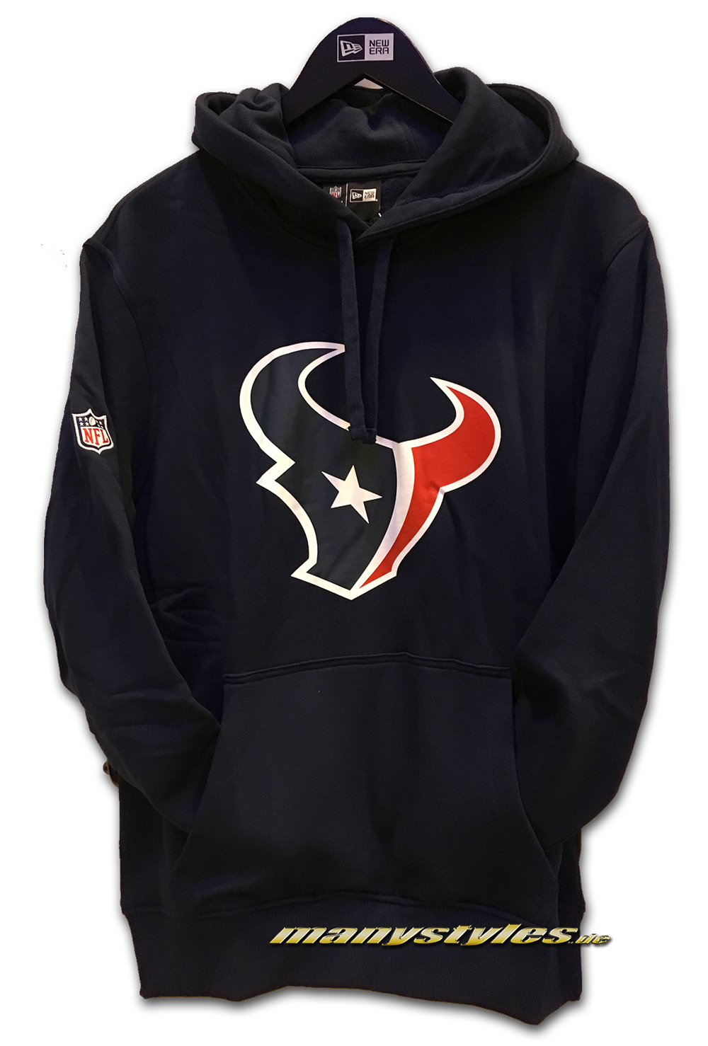 Houston Texans NFL PO Hood Hooded Sweater Navy Official Team Color von New Era