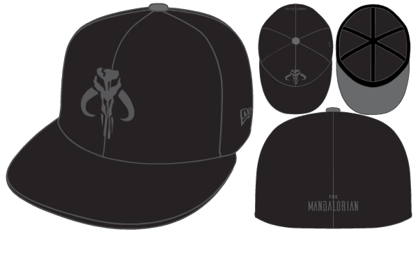 Star Wars Licensed Disney 59FIFTY Fitted Exclusive Cap Mandalorian Black Graphite von New Era