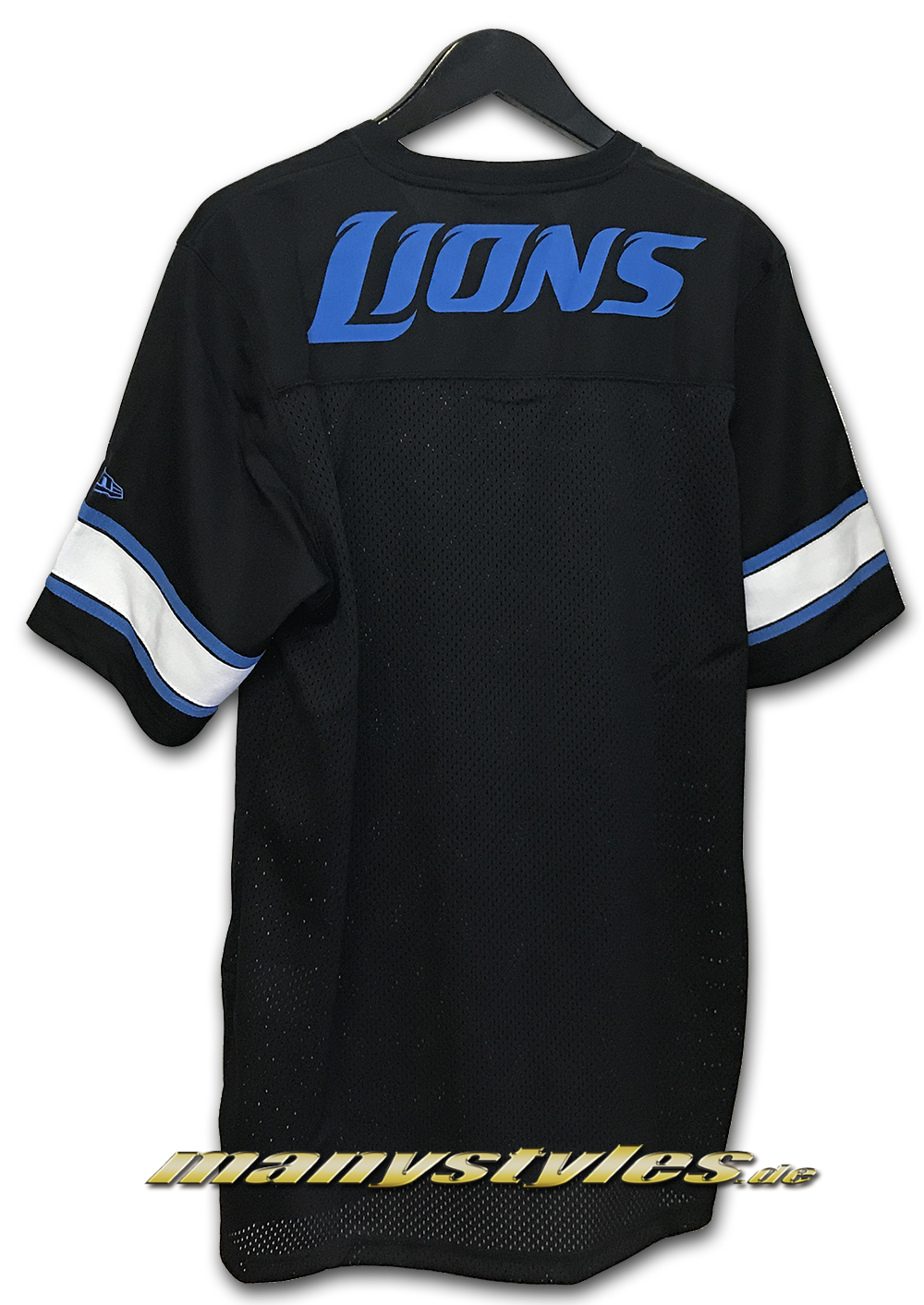 Detroit Lions NFL Team V-Neck Jersey Black: Back