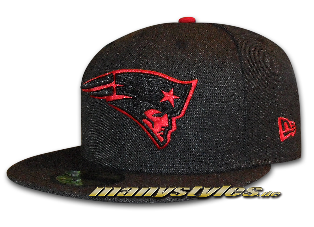 New England Patriots 59FIFTY NFL Heather Team Exclusive Cap Heather Black Scarlet Red