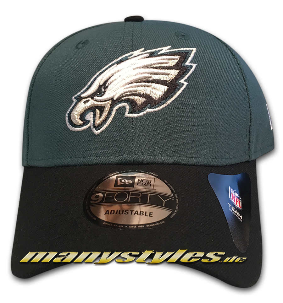 Philadelphia Eagles NFL 9Forty Cuved Visor Cap Green OTC Original Team Color Color Team Curved Visor 9Forty Adjustable Cap von New era