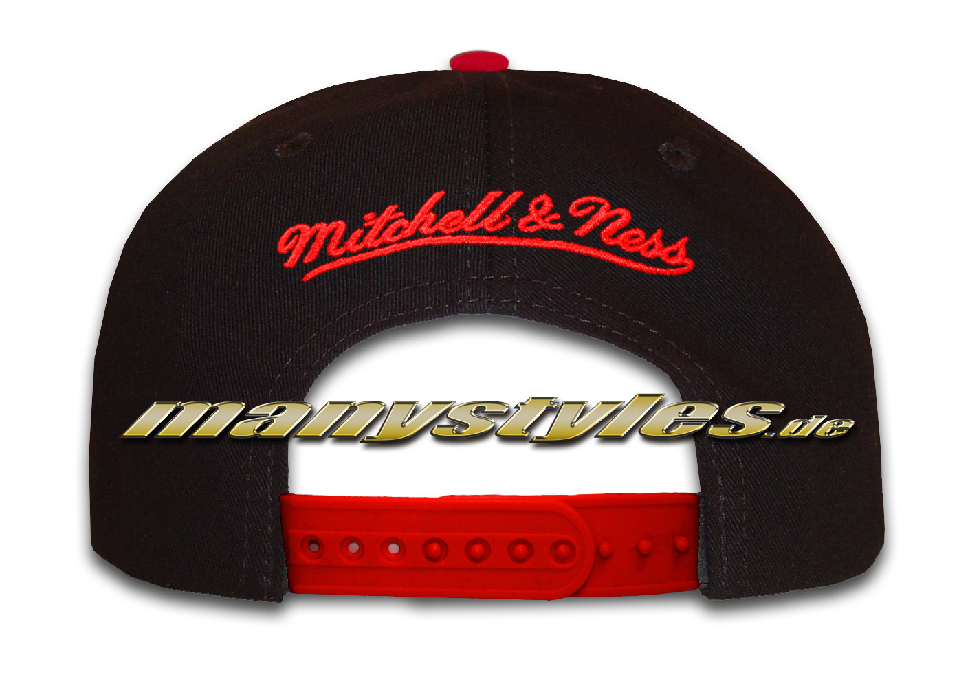 Chicago Bulls NBA 110 FlexFit Curved Visor Snapback Cap Team Color Black Red von Mitchell and Ness snapbackverschluss