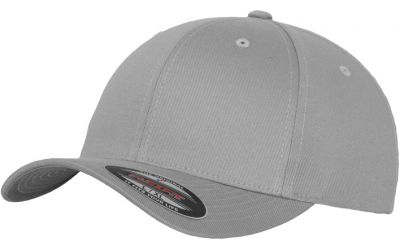 Blank Flex Fit Curved Visor Cap Grey Silver